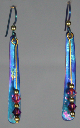 Long Niobium Earrings